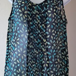 Ann Taylor Loft Petites Top / Size LP / Black-Teal-Yellow
